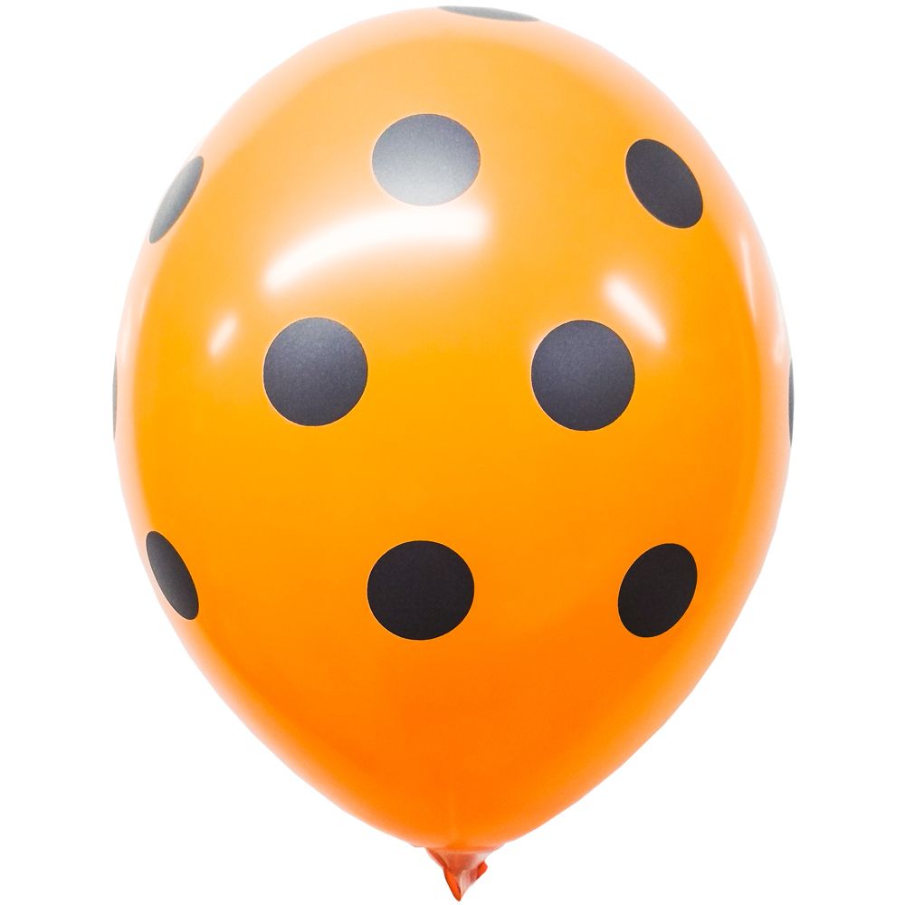 Воздушный шар оранжевый с черным «Горохом»