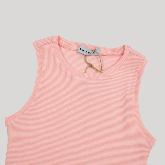 Ribbed Crop Top Crystal Rose