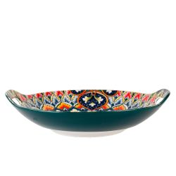 Блюдо с ручками " " (зеленый) 22,5х20.5х4,5см (min9) (транспортная упаковка)