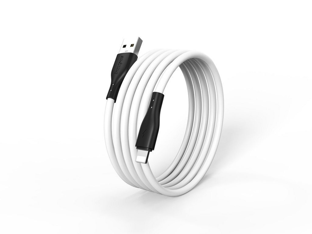 Кабель Smartbuy S21 Lightning для зарядки и передачи данных, белый, 2,4А, 1м