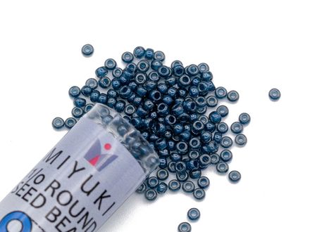 Бисер Round 11/0, Miyuki, синий глянцевый