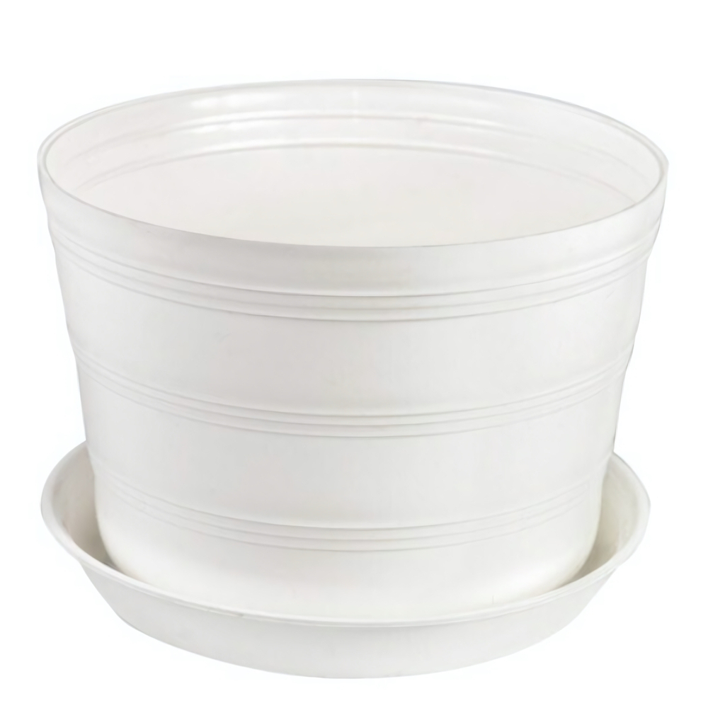 Кашпо "Классик" с поддоном 1,4 л (цвет белый)