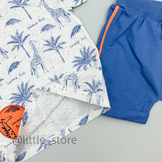 Комплект хлопковый "Сафари" белый/синий