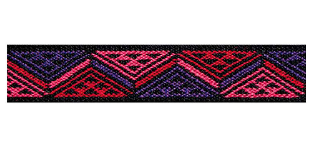 957453 Эластичная лента Color Треугольники 25 мм розовый/фиолетовый Prym