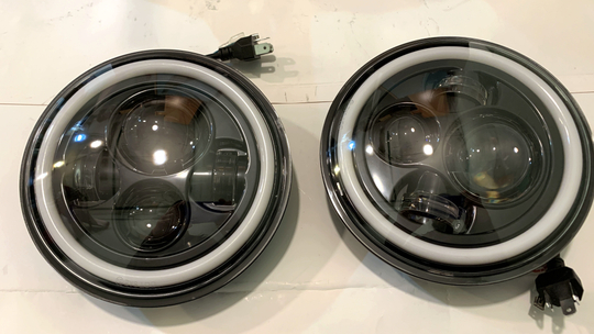 Фары светодиодные Нива 4х4/Легенд с ДХО и п/поворота (чёрные) 90Вт