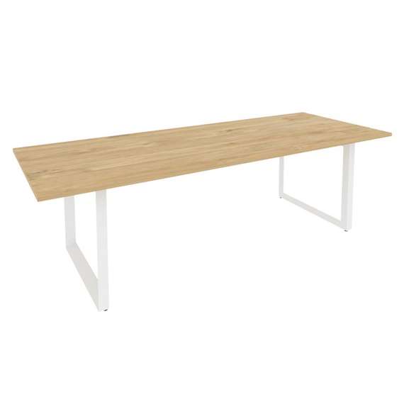 Onix Direct Стол переговорный на О-образном м/к O.MO-PRG-25 Тиквуд Светлый/Металл Белый 2580*980*750
