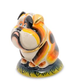 ГЛ- 448 Копилка «Собака Тузик» золото (Гжельский фарфор)