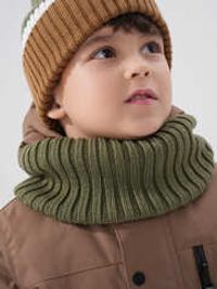 Снуд из смесовой шерсти "Полынь" вертикальная вязка