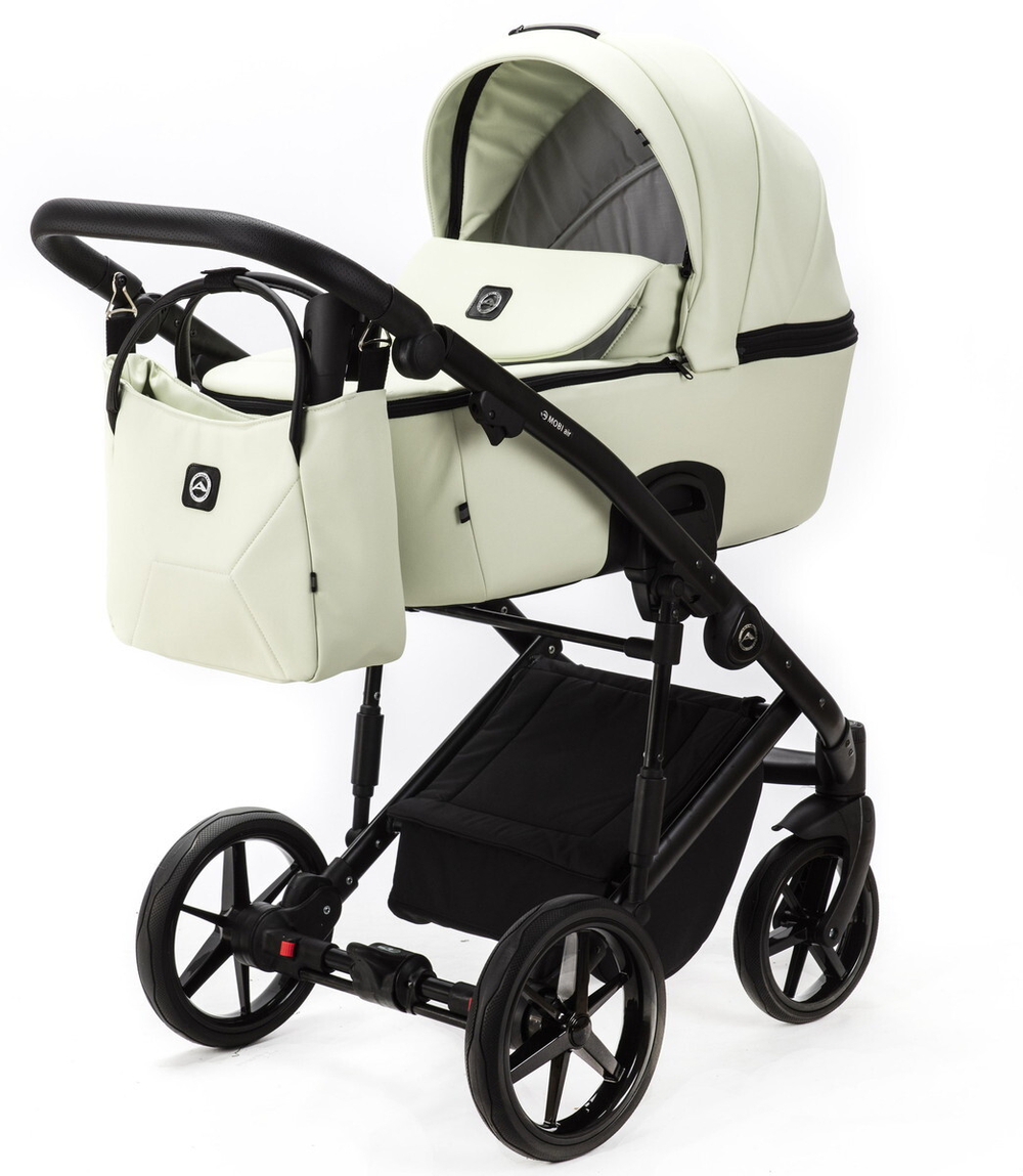 Детская коляска Adamex Mobi Deluxe 2 в 1 M-SA25 (МОЛОЧНЫЙ КОЖА)