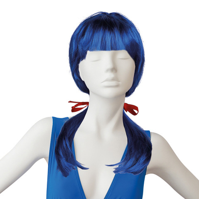 Парик карнавальный, 160 гр, Хвостики Маринетт, Синий