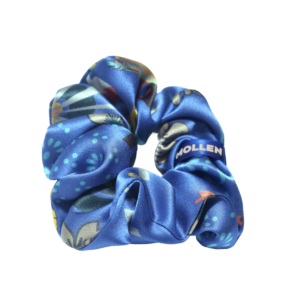 Комплект шелковых резинок для волос Mollen Оммаж васильково-синий