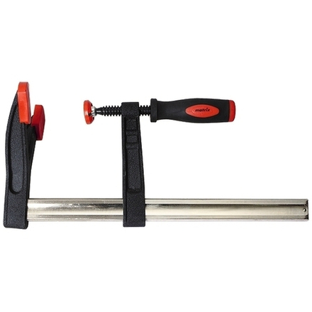 Струбцина Matrix F-образная, двойной упор, двухкомпонентная рукоятка 300х120мм