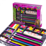 Набор для создания украшений-бусины Alingar, 280х200х45, "Beautiful 2", 10вид.бус,1х1,5м леска,пряди,гребень,шнур, резин. для волос, крючок, карт. уп.