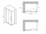 Душевой уголок ABBER Schwarzer Diamant AG30150BMH-S70BM 150х70 стекло матовое/профиль черный