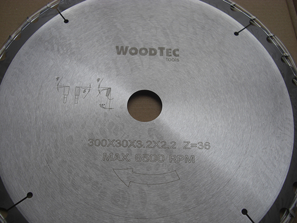 Пила дисковая Ø300 х 30 х 3,2/2,2 Z36 WZ WoodTec