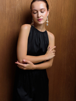 Серьги "Cross pearl shell" Silver