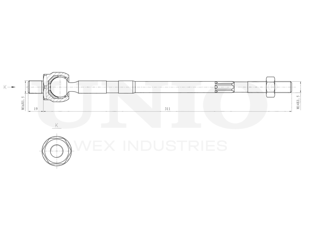 Тяга рулевая UNIO SSP-30075