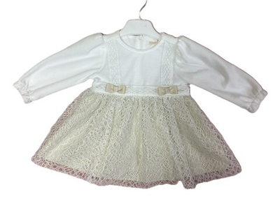 Платье праздничное бело-бежевое произ-ва Турции на рост 68 см