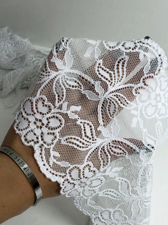 кружево белое, 13,5см стрейч IFS