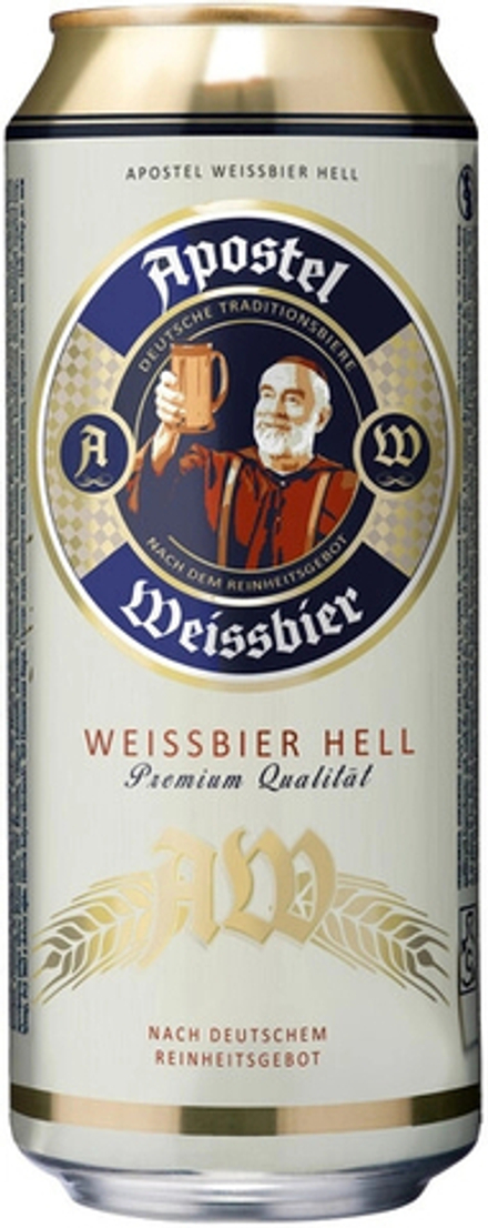 Пиво Апостел Вайсбир Хелл / Apostel Weissbier Hell 0.5 - банка