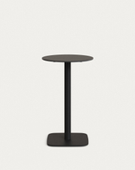 Dina высокий круглый садовый стол черный с черной металлической основой Ø 60x96 см