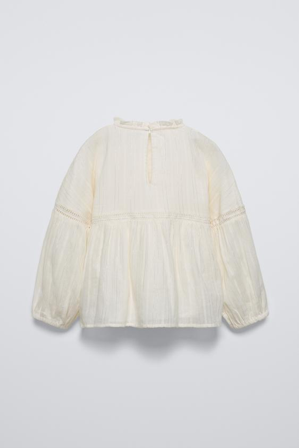 ZARA БЛЕСТЯЩАЯ БЛУЗА В РОМАНТИЧЕСКОМ СТИЛЕ, ЭКРЮ