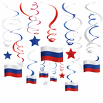 Декоративные спирали «Триколор», 46–60 см, 30 шт