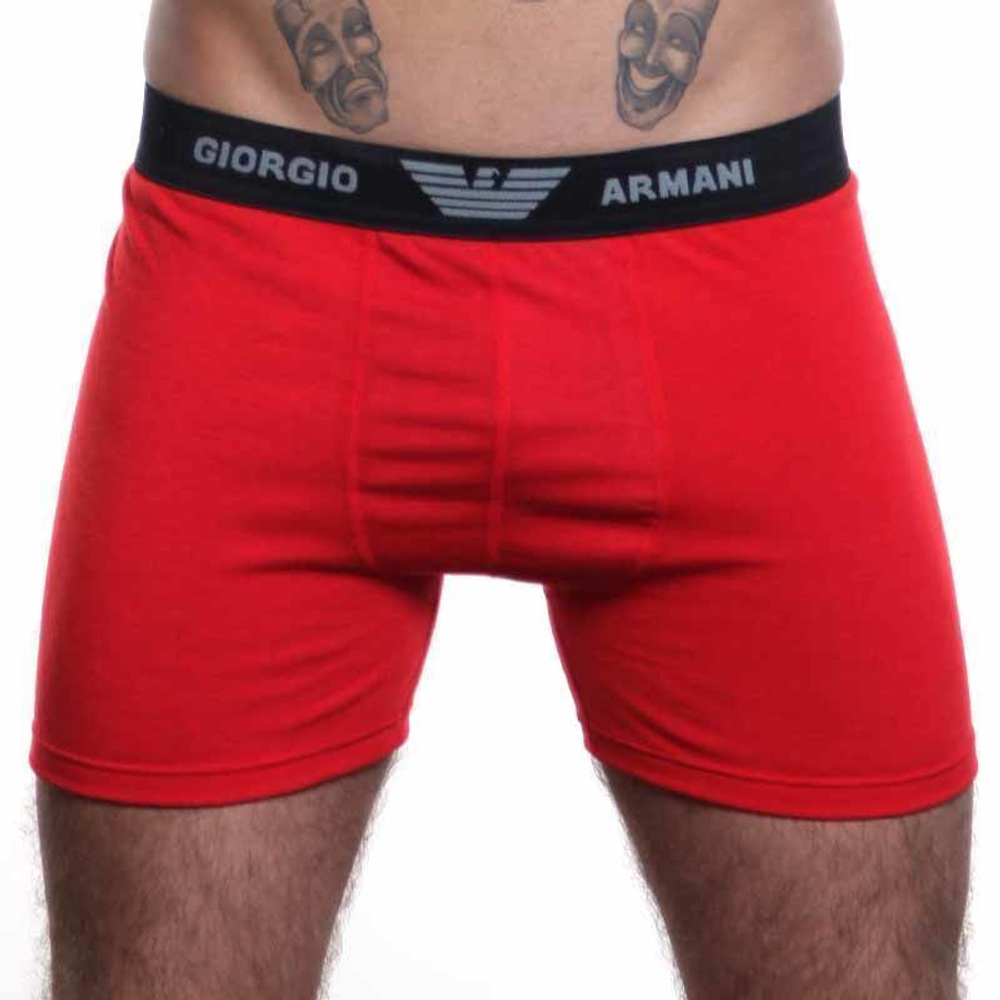 Мужские трусы боксеры удлиненные Emporio Armani красные
