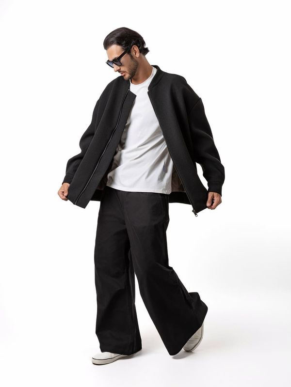 Бомбер утепленный черный - фото 4