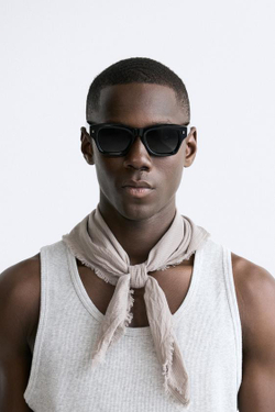 ZARA БАНДАНА В КЛЕТКУ, СЕРЫЙ