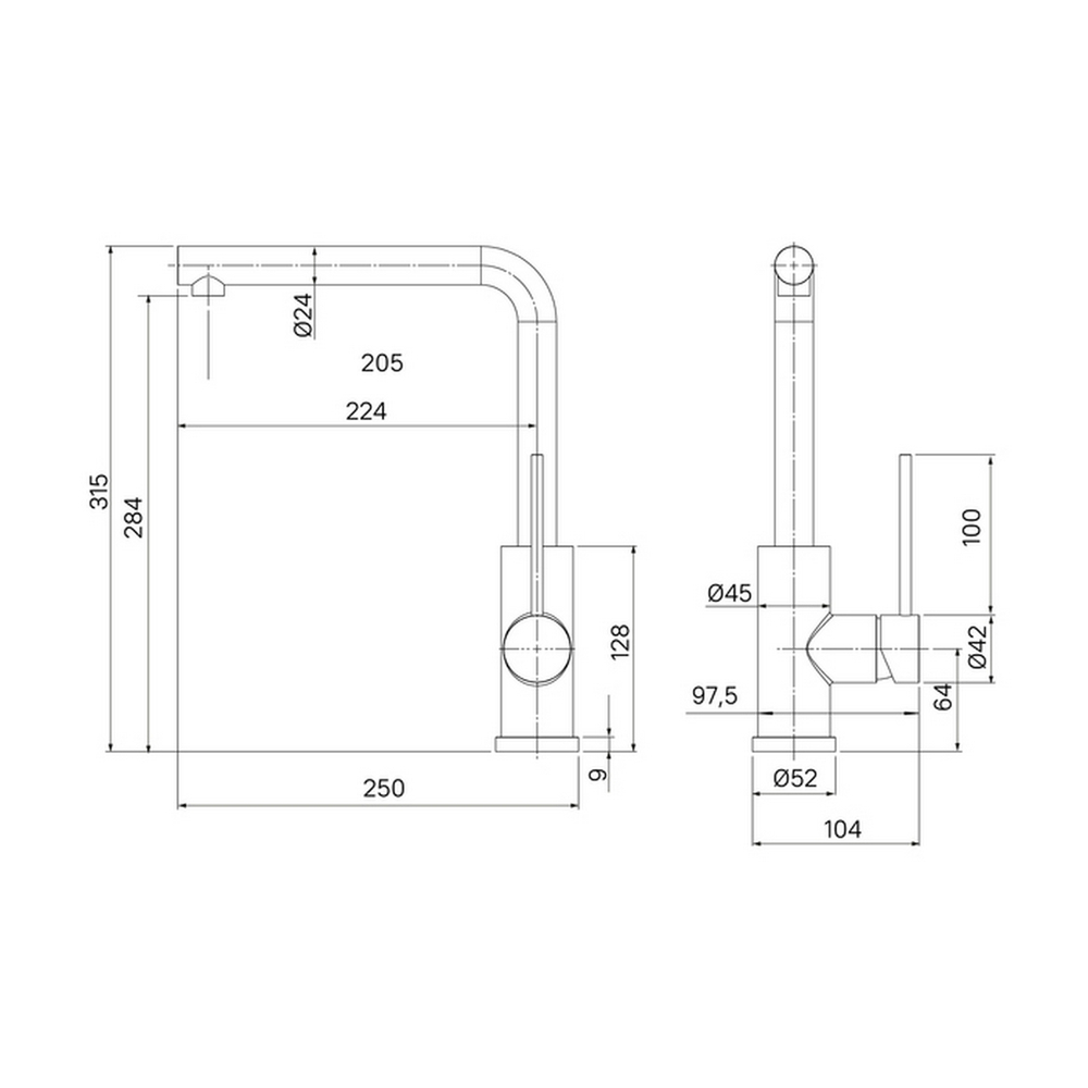 Смеситель для кухни 35к IDDIS RULSTL0i05 "Rule" высокий пов. излив, п/гайку СТАЛЬ