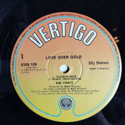 Винтажная виниловая пластинка LP Dire Straits Love Over Gold (UK 1982)