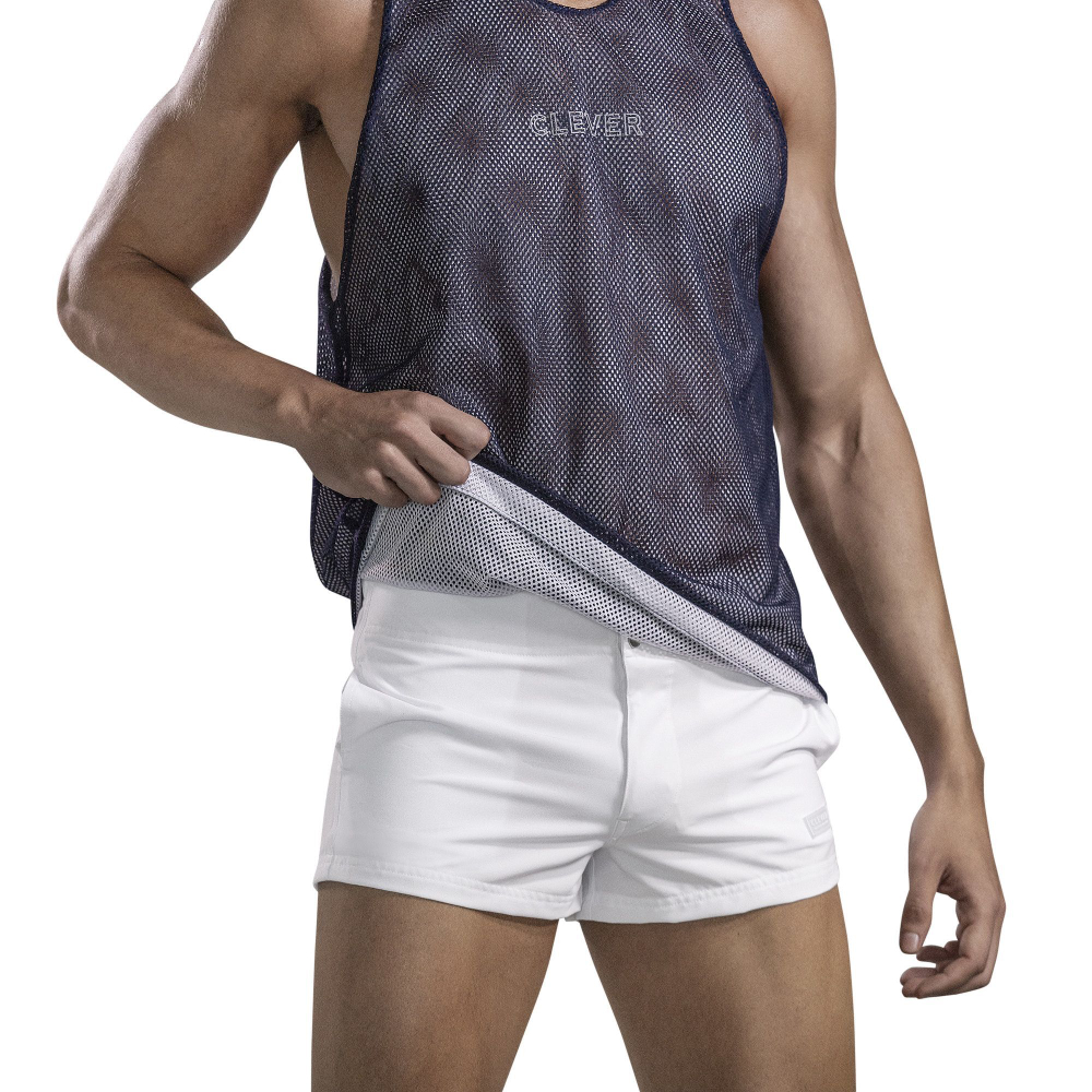 Бело-синяя двусторонняя мужская майка Fit Tank-top (Размер: S) (Цвет: разноцветный)