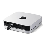 USB-Хаб-подставка с отсеком для SSD Satechi для Mac mini (M1, M2 | 2020–2023) и Mac Studio (ST-GMMSH) Подключение: встроенный плоский кабель USB-C. Порты: USB-C 3.2 Gen 2, USB-A 3.2 Gen 2, 2 USB-A 3.2 Gen 1, microSD UHS-I, SD UHS-I, разъём 3,5 мм. Есть от