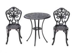 Кофейный набор из литого алюминия стол Макао D68 + 2 стула Нью Йорк