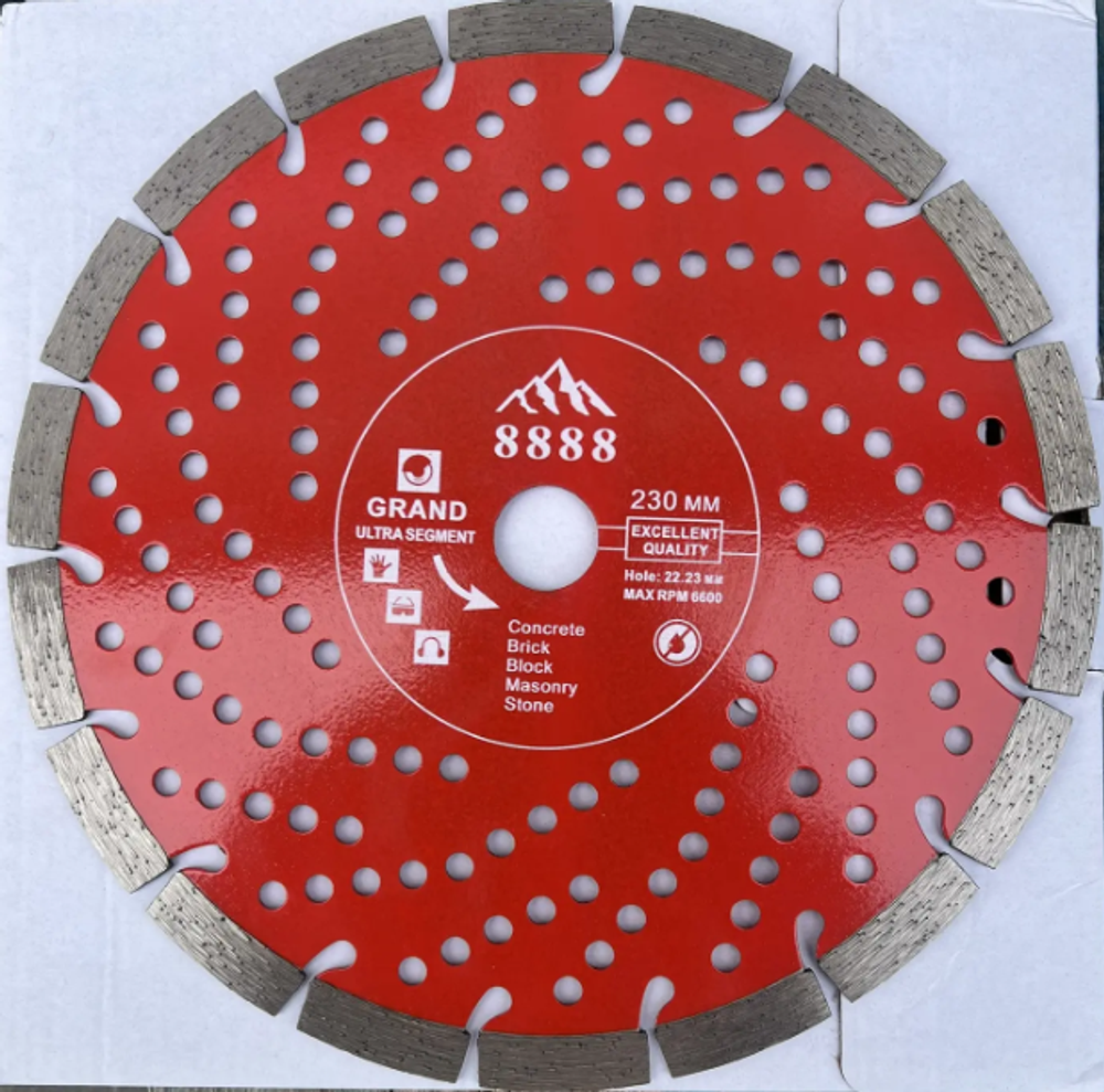 Диск алмазный отрезной, сегментный (230х2,4х22.23 мм) Grand Ultra "8888" GUS726