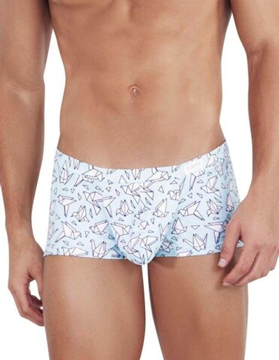 Мужские трусы-хипсы с принтом в виде бумажных голубей Figure Trunks (Размер: XL) (Цвет: голубой)