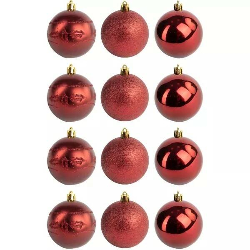 Набор шаров 12шт 7см винный SYQB-0122340