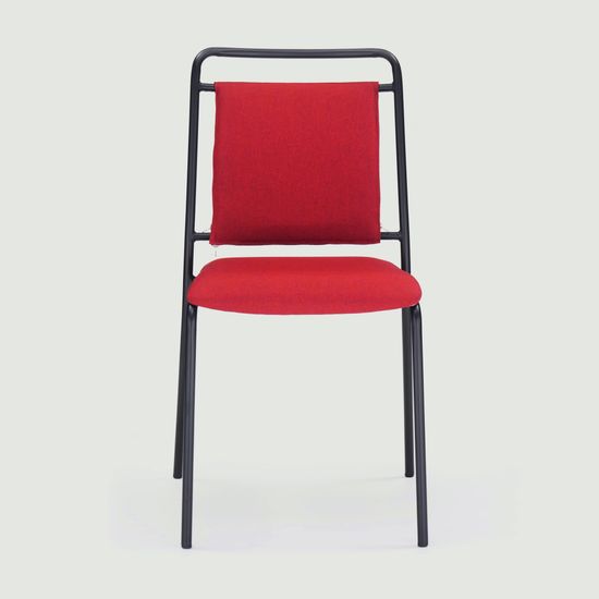 Стул металлический с мягким сиденьем и спинкой Sven красный