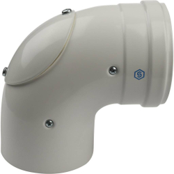 STOUT Элемент дымохода конденсац. угол 90° Ø60/100 м/п с инспекционным окном PP-FE