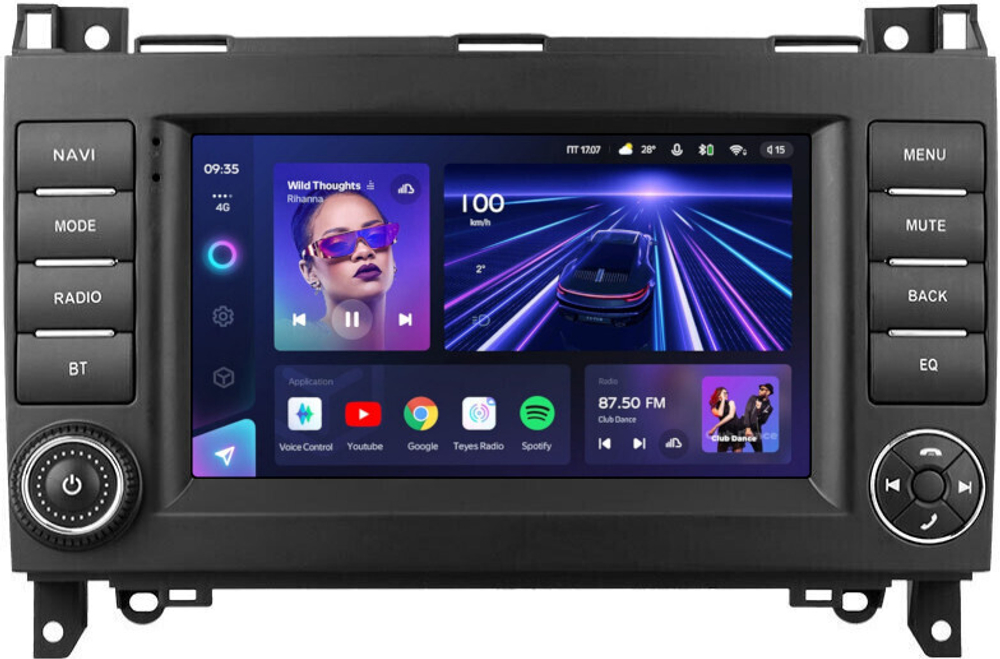 Магнитола для Mercedes-Benz Viano/Vito W639, Vito W447, A класс W169, B класс W245, Sprinter W906, VW Crafter - Teyes CC3L дисплей 7" IPS на Android 10, 8-ядер, 4+32 Гб, CarPlay, 4G SIM-слот