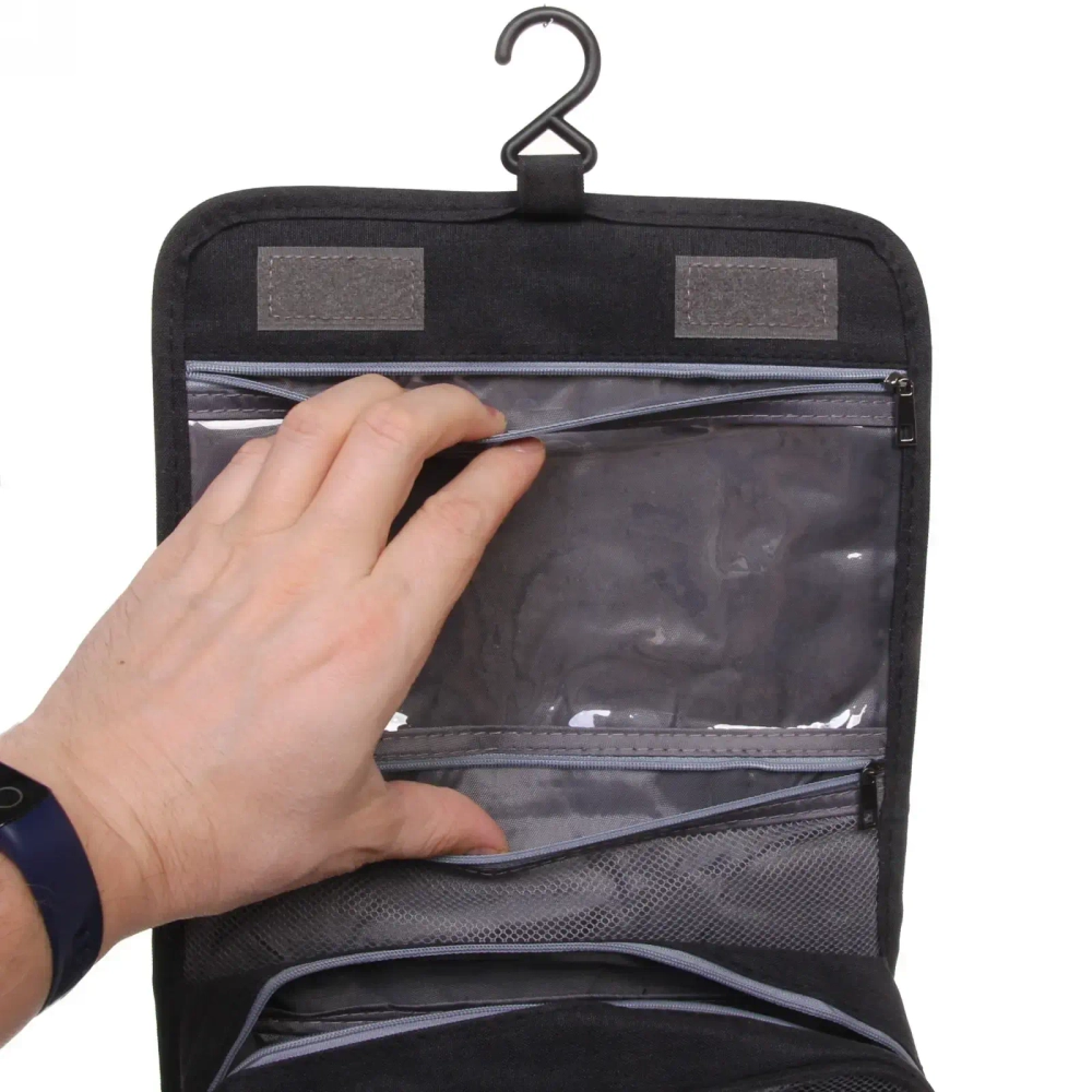 Косметичка - органайзер «Classic», цвет черный, в склад. виде 20*24*9, в расклад. виде 42*24*9см (несессер)