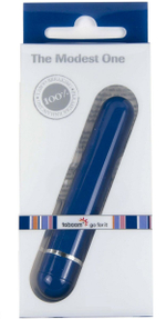 Синий вибратор The Modest One - 14,5 см. (Цвет: синий)