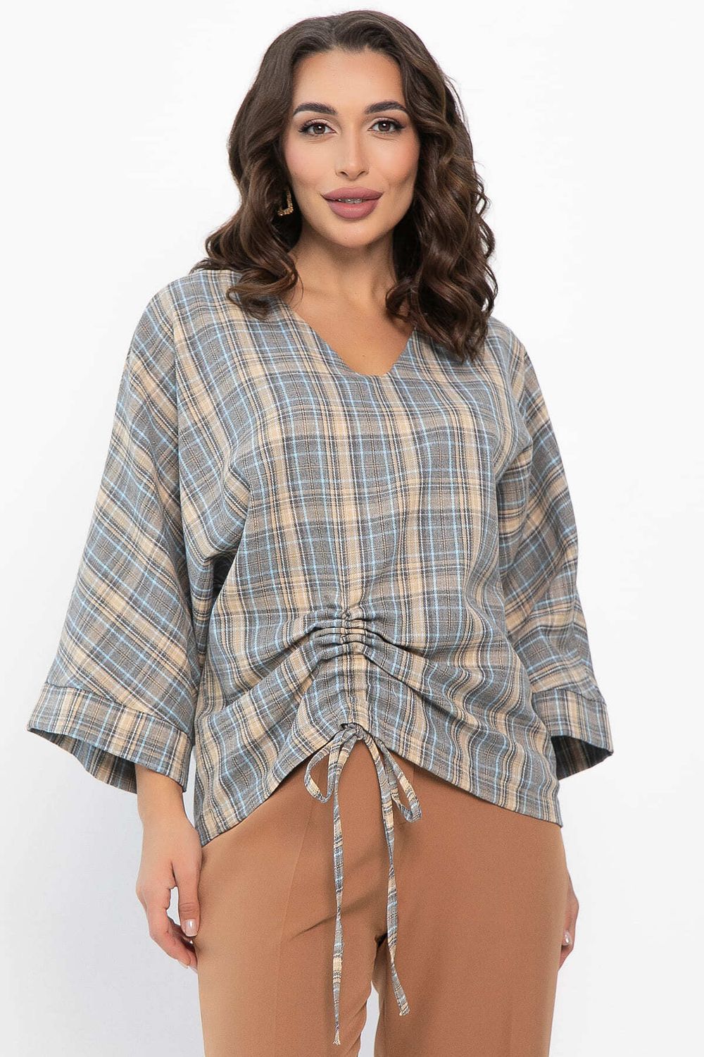 Блуза Ватсон (серо-бежевая) Б14150-12М LT Collection