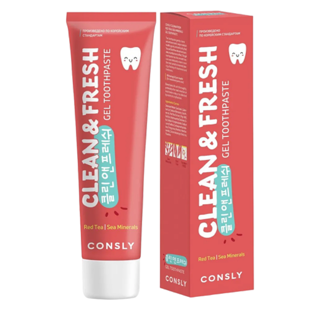 Consly Gel Toothpaste Clean&amp;Fresh Паста зубная гелевая  с экстрактами гинкго билоба  и морских водорослей