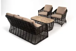 "Ницца" лаунж-зона из искусственного ротанга, цвет бронзовый