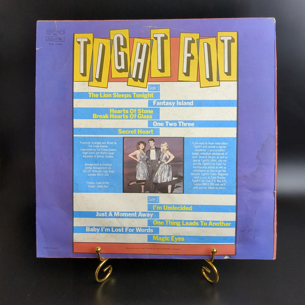 LP Tight Fit - Плотная посадка. Виниловая пластинка 12 дюймов. Балкантон Болгария 1982 год.