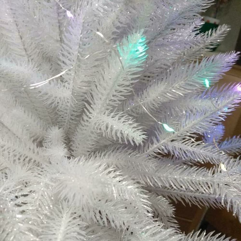 Белая елка «Хрустальная» (Литая хвоя прозрачно-белая) 120 см / 1,2 м