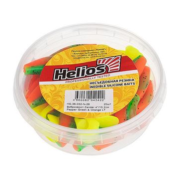 Виброхвост несъедоб. Zander 4'/10,2см Pepper Green & Orange LT 20шт. (HS-36-032-N-20) Helios