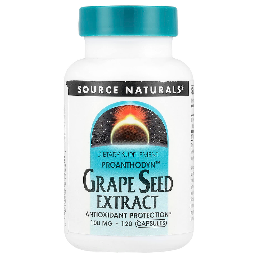 Source Naturals, Proanthodyn ™, экстракт виноградных косточек, 100 мг, 120 капсул